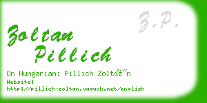 zoltan pillich business card